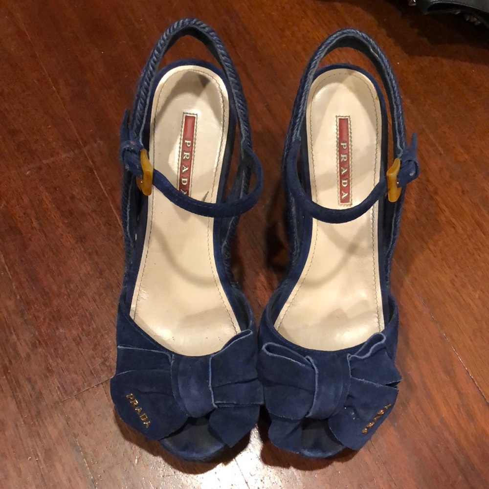 Prada women’s shoes sandals wedge espadrille 37